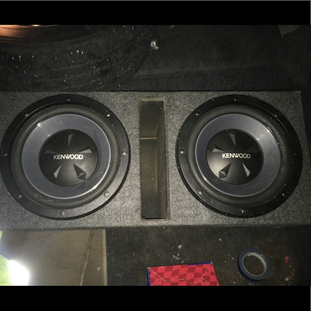 2 12 inch Kenwood speakers and Kenwood amp.